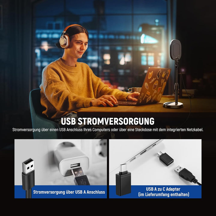 NEEWER Basics 2er 5" Tisch Videolicht für Videoanrufe, CRI95 Vollbild LED Ringlicht mit Ständer, 10W