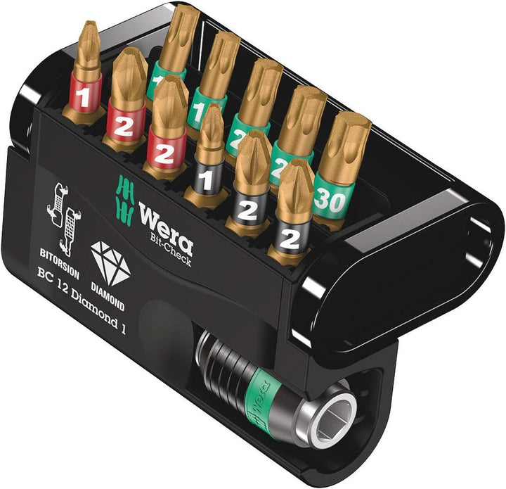 Wera 05057421001 Sortiment, Bit-Check Diamond 1, 12-teilig, Stück 12 Diamond 1 Single, 12 Diamond 1
