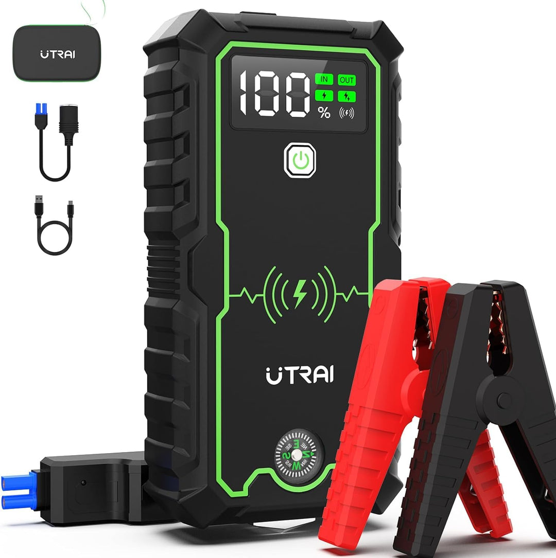 UTRAI 6000 A Booster Akku, 27.000 mAh Booster Akku Auto Starthilfe (bis zu 8,5 l Benzin All Diesel)