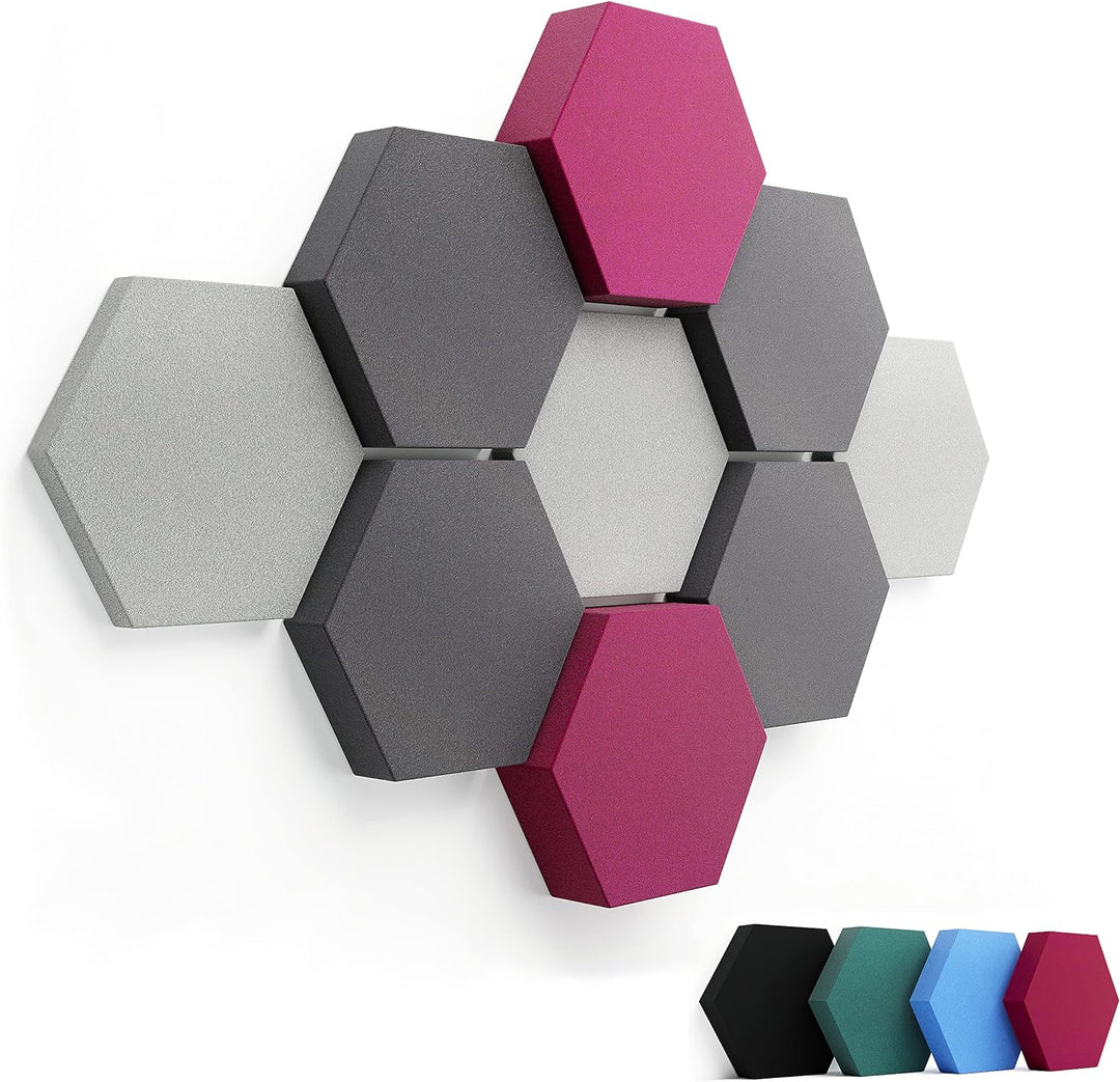 FENNEXT ® Velvet Schallabsorber Wand - Dekorative Hexagon Akustikpaneele für Gaming, YouTube Studio,