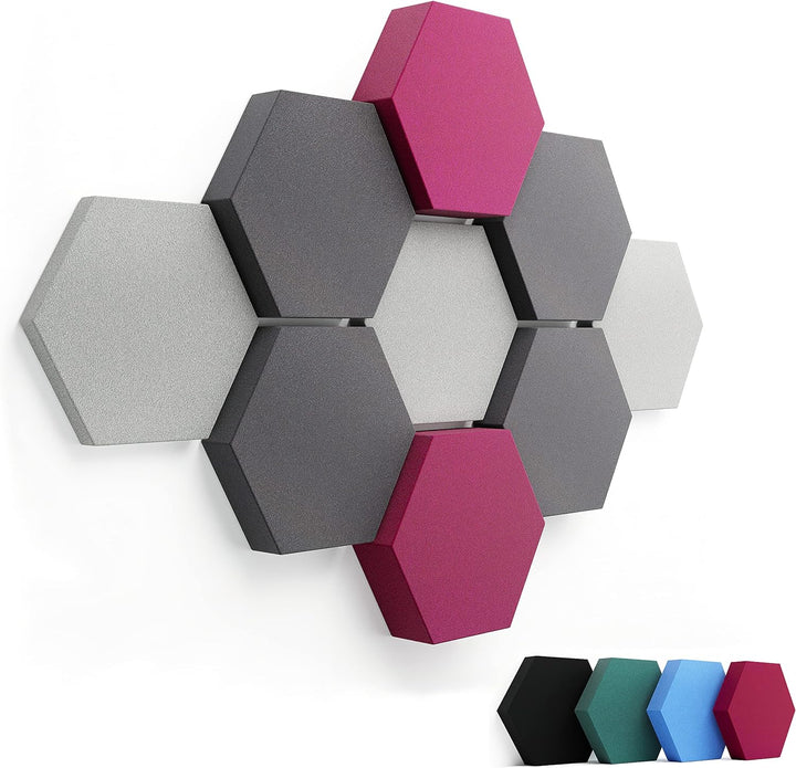 FENNEXT ® Velvet Schallabsorber Wand - Dekorative Hexagon Akustikpaneele für Gaming, YouTube Studio,