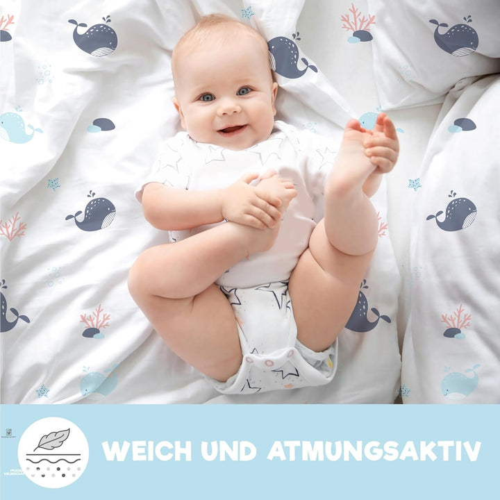 2X Spannbettlaken aus 100% Baumwolle mit Gummiband - 1X Matratzenschoner aus 100% wasserdichtem Mate