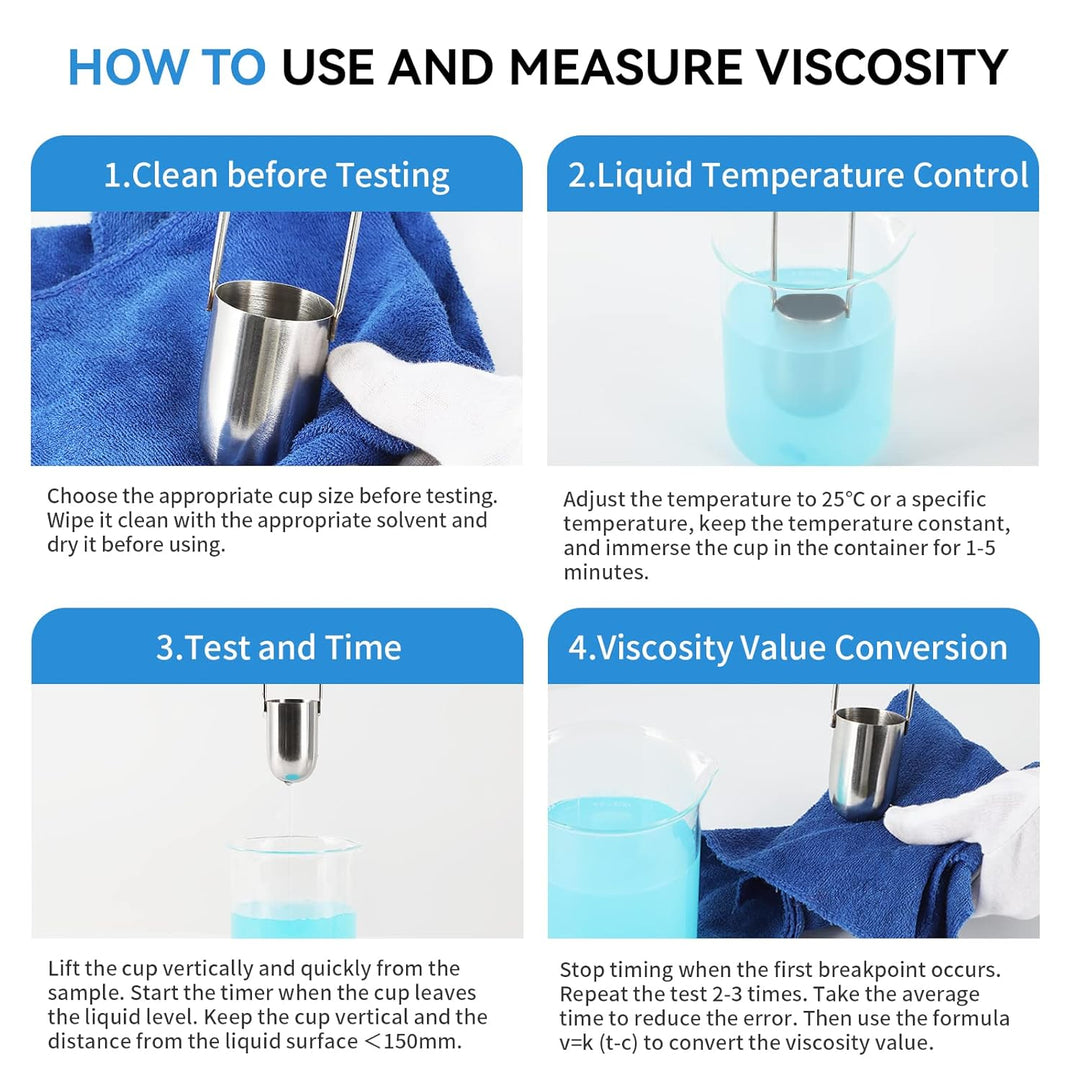 BAOSHISHAN Viskositätsbecher Zahn Viskosität Cup Viskosimeter 44 ml Volumen für Test die Viskosität