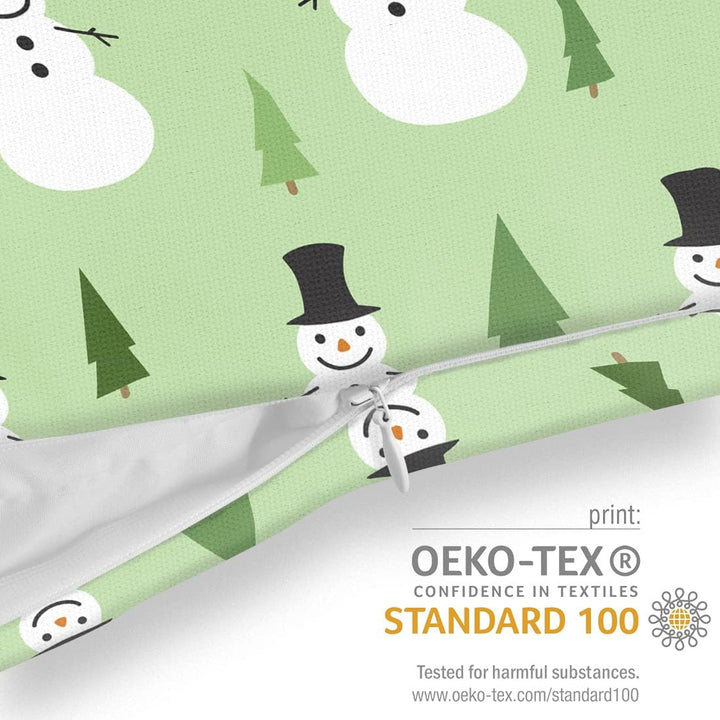 VOID Schneemann Muster Wald Kissenbezug Kissenhülle Sofakissen Kissen Deko Weihnachten Winter Weihna