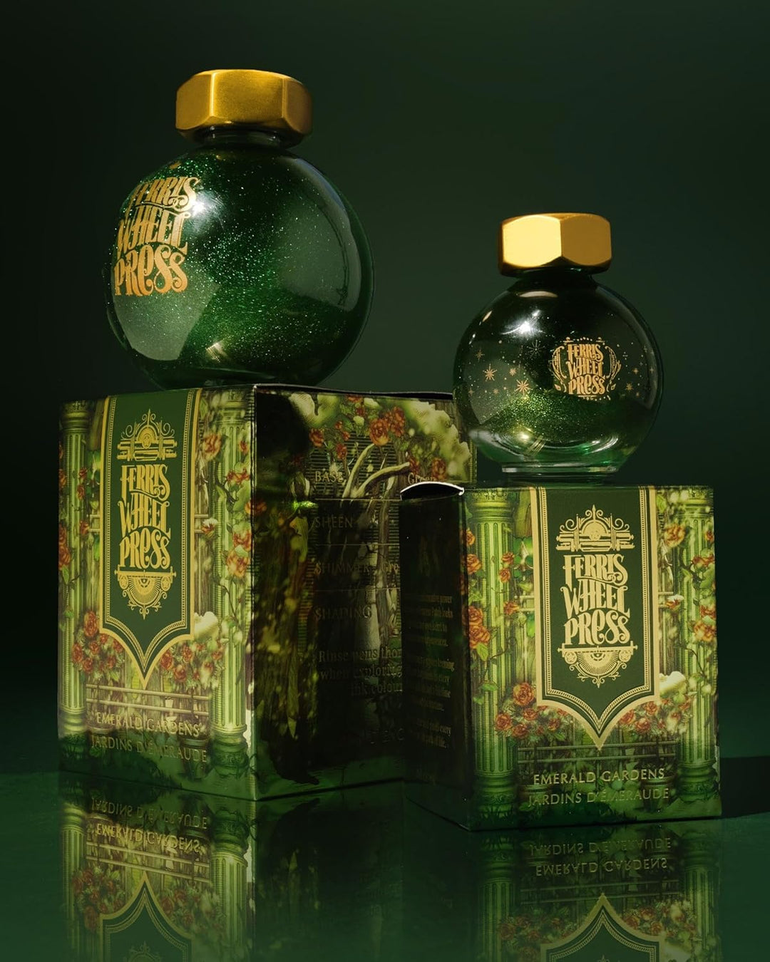 Ferris Wheel Press Ink, FerriTales Collection, Emerald Gardens, Leaf Green with Duochrome Green/Gold