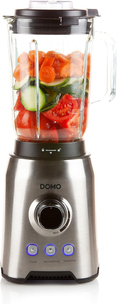 Domo DO710BL - Blender 1000W - 1,5L, Silber/Schwarz