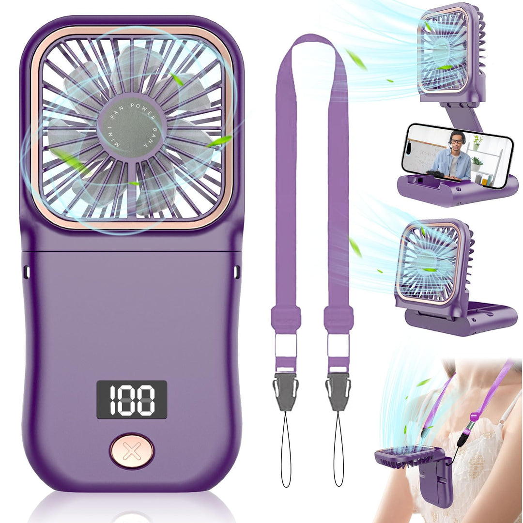 DDKJ Handventilator, Tragbarer Mini Ventilator Hand, 3 Geschwindigkeiten Portable Fan Klein (180°sch