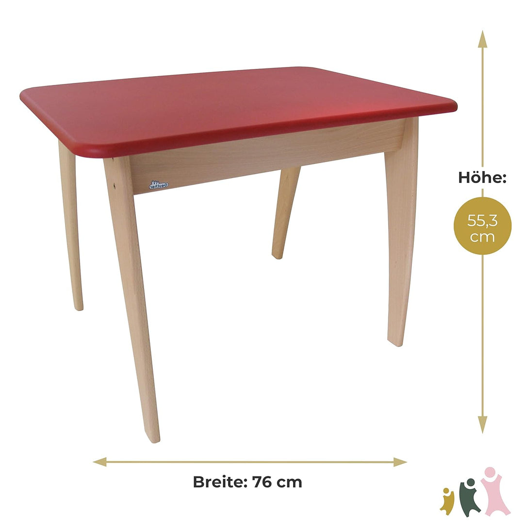 Geuther Tisch Bambino Höhe 55 cm Buche-Massivholz Ideales Kinderzimmerzubehör bis 6 Jahre Passender