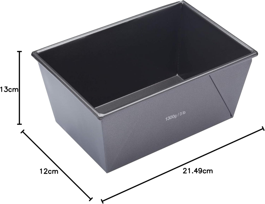 MasterClass 3lb Kastenform, Antihaftbeschichtung, doppelseitig, Schwarz 3 lb (21.5 x 13 cm/8.5 x 5 i
