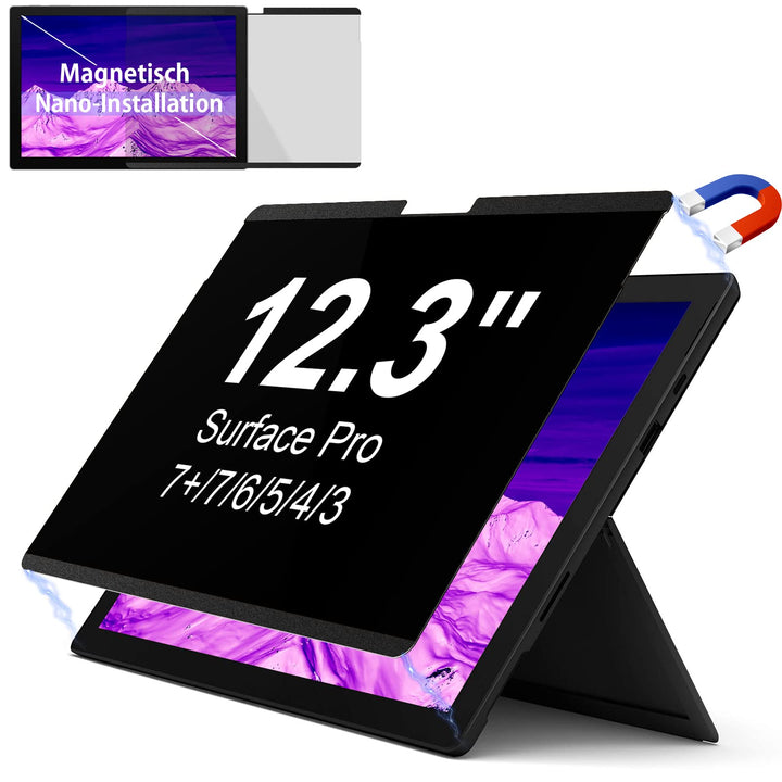 IPROKKO Magnetischer Blickschutzfilter für Microsoft Surface Pro 7 Plus/7/6/5/4/3-12,3 Zoll, Abnehmb
