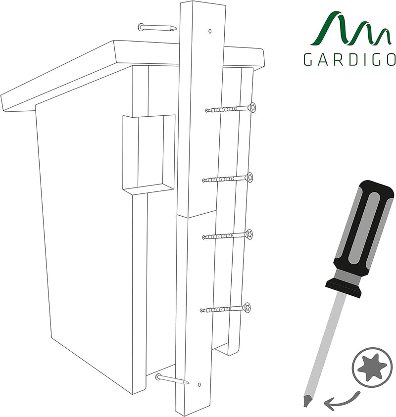 GARDIGO® Nistkasten für Baumläufer I Made in Germany, aus deutschem Holz, Vogelhaus, verschraubt, un