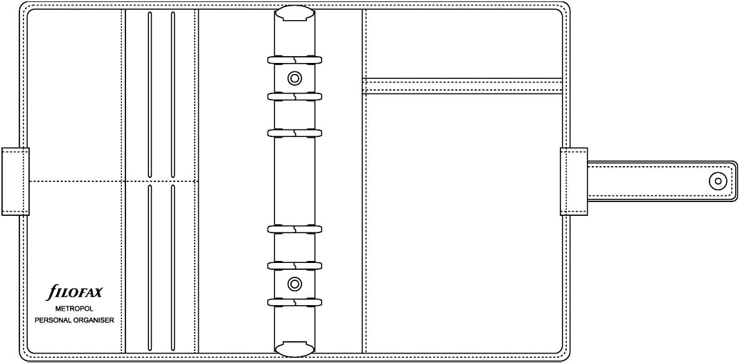 Filofax Metropol Persönlicher Organiser für Papier (95 x 171 mm), schwarz, Schwarz