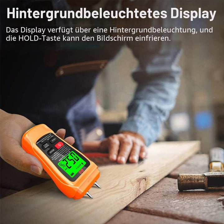 Holzfeuchtemessgerät Brennholz MT18 Holz Feuchtigkeitsmesser Hold-Funktion Feuchtigkeitsmessgerät Ho