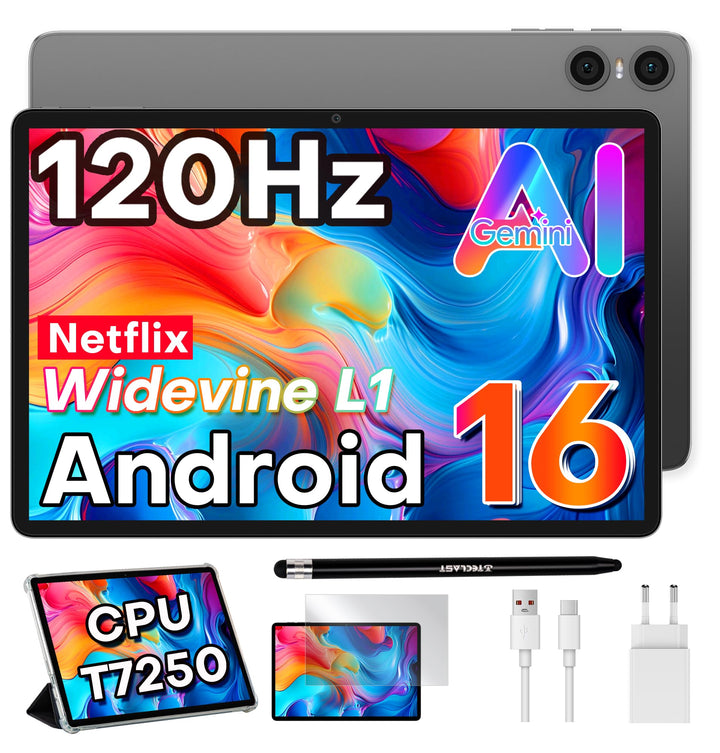 TECLAST Tablet 10 Zoll 120Hz Display, Android 16 Tablets, 16GB+128GB, P30T | 4TB erweiterbar, Octa-C
