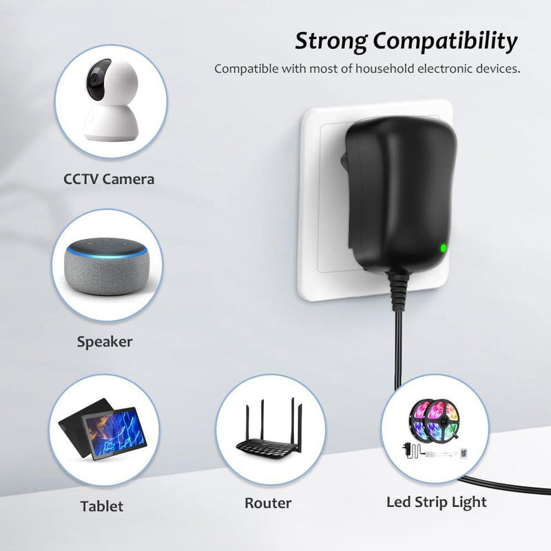 Zolt 12W Universal Netzteil AC zu DC 3V 4,5V 5V 6V 7,5V 9V 12V 1A Schaltnetzteil mit 8 DC-Steckern f