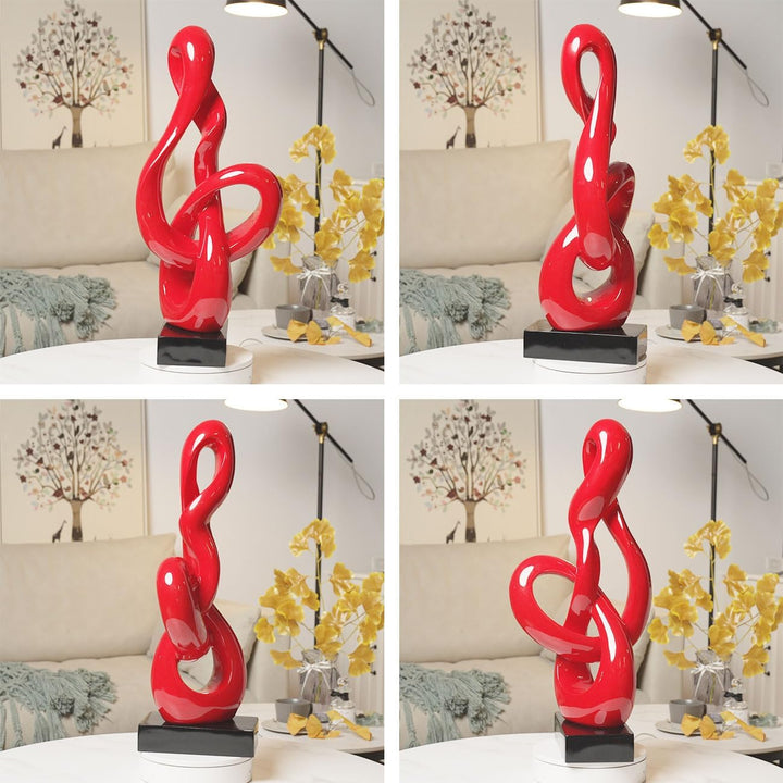NENBOLEC Modern Skulptur Dekor Musik Note Statue Wohnzimmer Kunst Arts Polyresin Rot Geschenk 57cm,