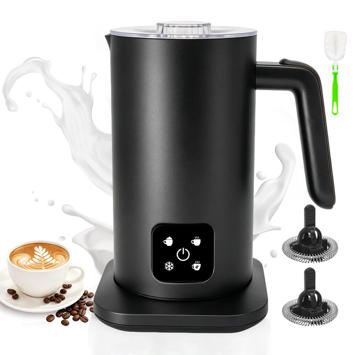 Viowey Milchaufschäumer Elektrisch 4 in 1, 350ml Silent-Motor, Auto-Abschaltung, Antihaftbeschichtun