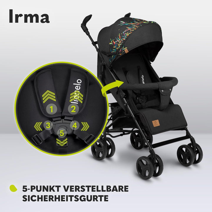 LIONELO Irma Kinderwagen bis 15 kg, Kinderwagen, leichter moderner Kinderwagen mit Liegefunktion, fa