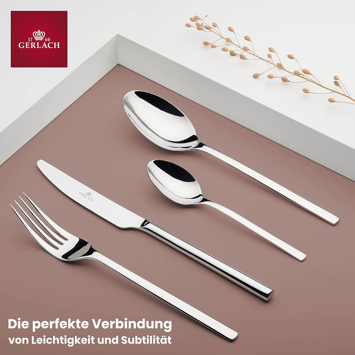 Gerlach Modern Besteck-Set Für 6 Personen Spülmaschinenfest Essbesteck Aus Edelstahl Elegantes Beste