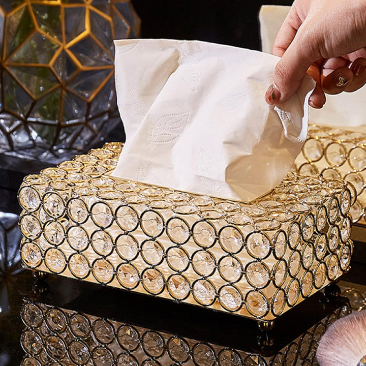 Dekorative Kristall Tissue Box, Rechteckige Tisch Taschentuchhalter Abdeckung Komestikbox Taschentuc