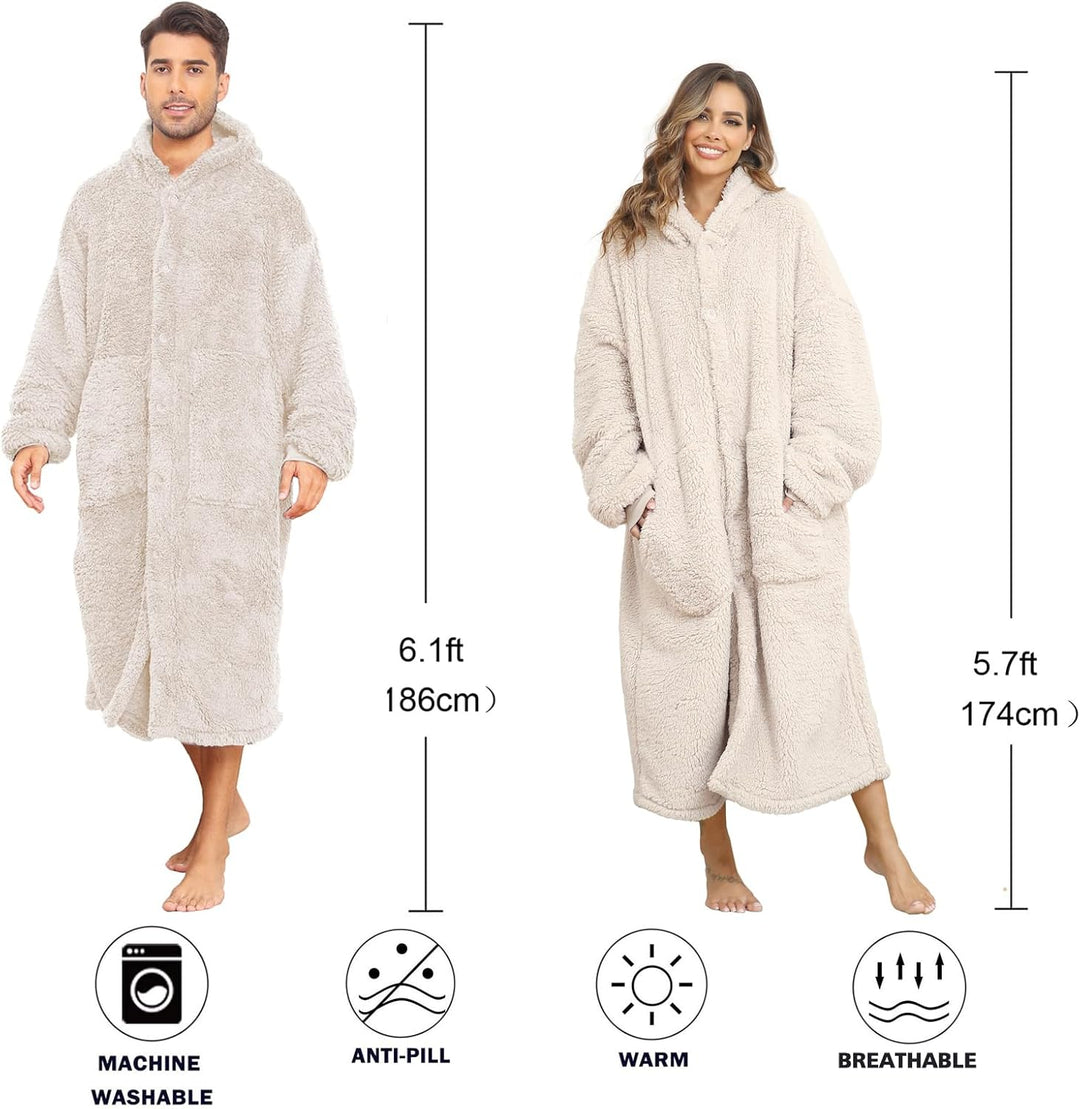 ililmmoe Plüsch Hoodie Decke für Frauen und Männer,Super warme und gemütliche grosse tragbare Decke