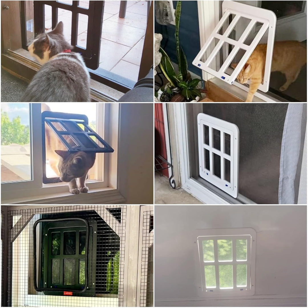 Enjoying Haustier-Bildschirm-Hundetür 21 x 24,5 cm Katzentür mit Magnetklappe Abschliessbar Hundetür