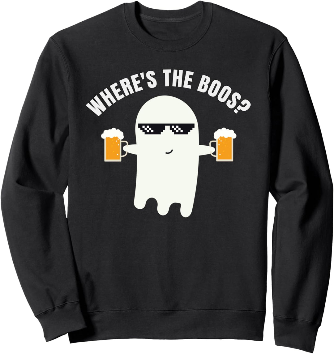 Halloween Beer Ghost Where's the BOOS? Sweatshirt