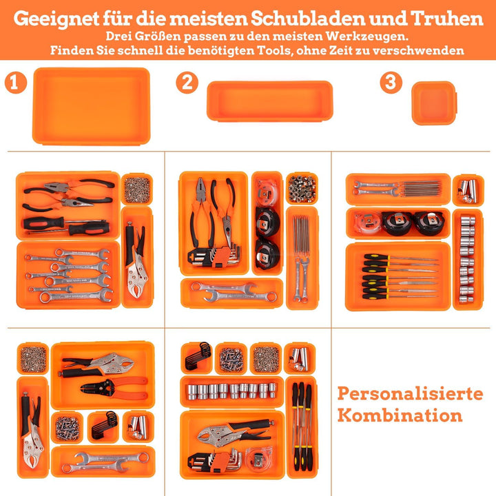 45 Stück Werkzeugkoffer Leer Organizer Sortierbox, Werkzeugaufbewahrung Schubladen Ordnungssystem We