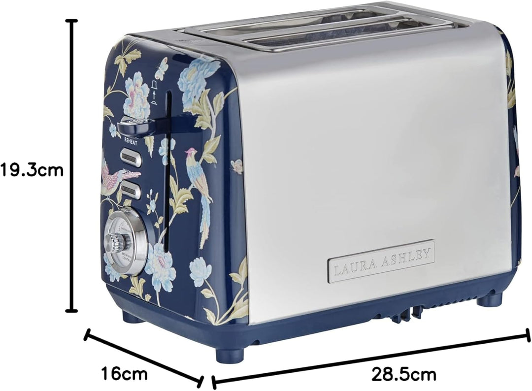 VQ Laura Ashley 2-Scheiben Toaster mit einstellbaren Heiz-, Auftau- und Aufwärmmodi - Toaster aus Ed