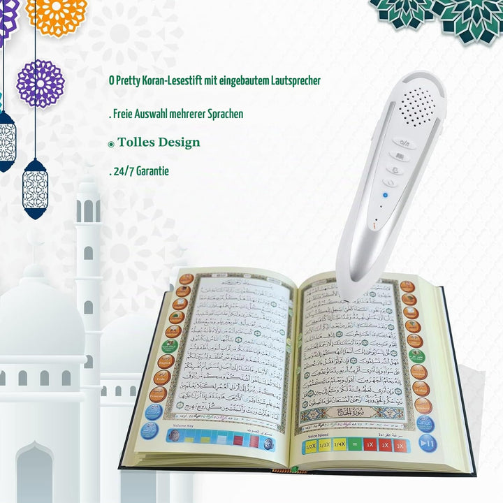 AIPEBANI Koran-Stift, digitaler Stift, sprechender Leser, wiederaufladbarer Koran-Buch-Lesestift mit