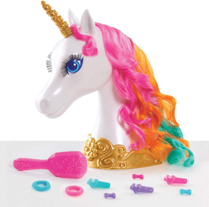 JP Barbie 62861 Barbie Dreamtopia Einhorn-Stylingkopf, Mehrfarbig, 13.3 x 27.3 x 30.5 cm