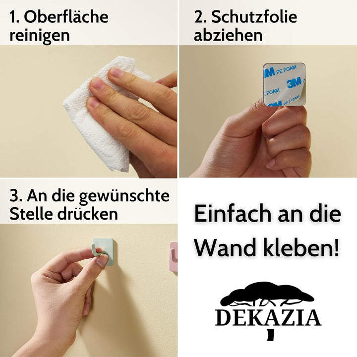 DEKAZIA® 8 Kleiderhaken Kinder blau | Garderobenhaken Kinder Kindergarderobe Haken Kindergarderobe H