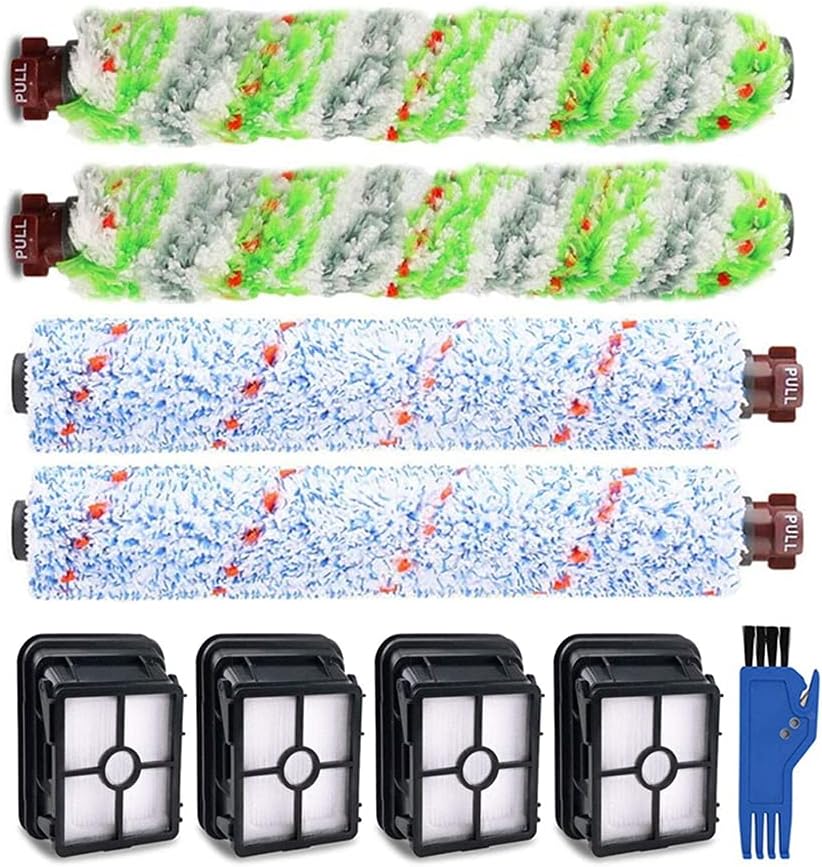 Queta Zubehör für Bissell Crosswave Nass- & Trockensauger 4 StückMultiflächen-Bürstenrolle Und 4 Fil