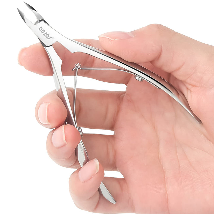BEZOX Nagelhautzange mit ultrakleiner 4-mm-Klaue – professioneller Nagelhautschneider mit hochdichte