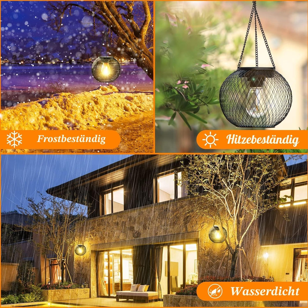 KagoLing Solarlaterne für den Aussenbereich, verbesserte hängende Solarleuchten, als Weihnachtsdekor