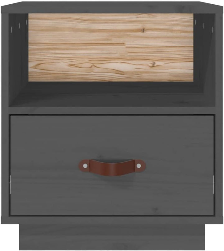 FIRBNUS Bedside Table Nachtkonsole Beistelltisch mit Stauraum Night Stand Nachttische 2er Set Grau 4