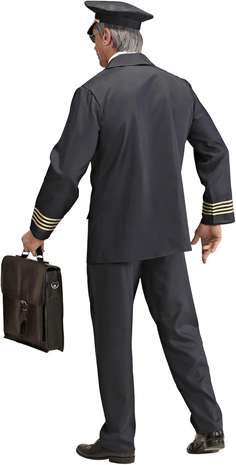 W WIDMANN MILANO Party Fashion - Kostüm Pilot, Jacke, Hose, Hut, Uniform, Airline, Karneval, Mottopa