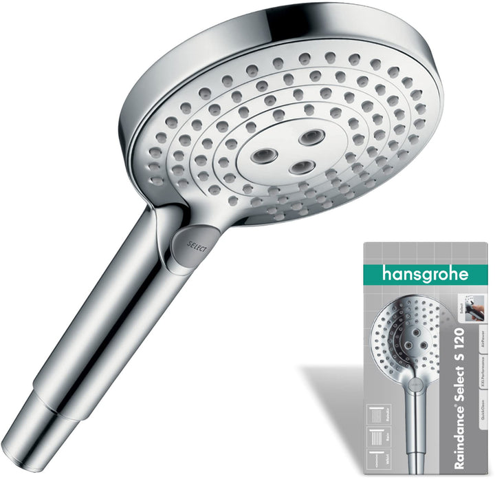 hansgrohe Duschkopf Raindance Select S 120 (Regendusche, 3 Strahlarten), chrom Chrom 3, Duschkopf Ra