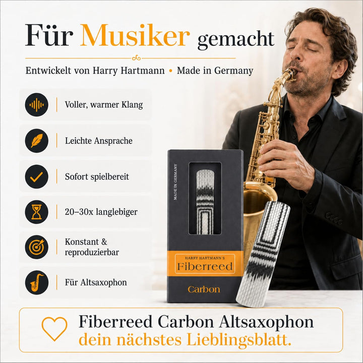 Fiberreed Blatt Alt Saxophon Carbon MS Single, Single