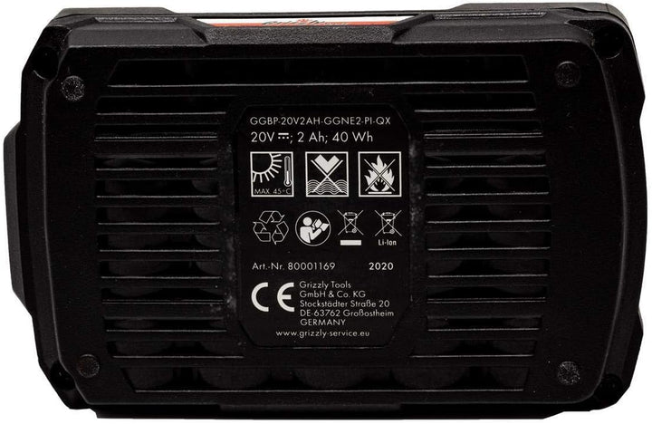 Grizzly Tools Ersatzakku 20V, 2,0Ah geeignet Akku-Rasentrimmer CT 2000