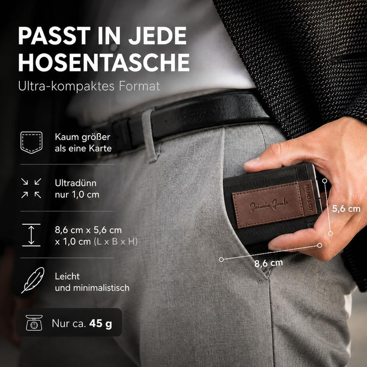 Jaimie Jacobs Nano Boy Mini Wallet, Mini Geldbörse aus Textil, Kleiner Geldbeutel, Slim Wallet mit Z