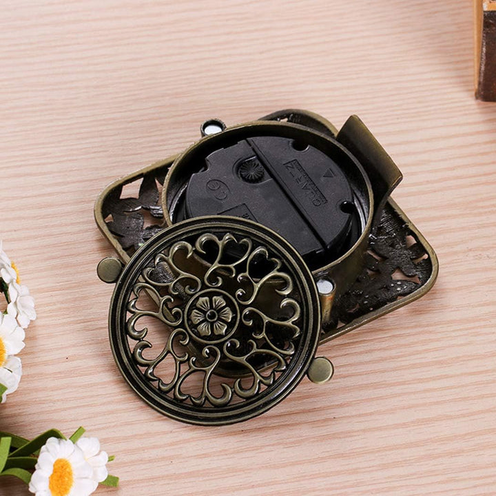 SWHONG Vintage Metall Eisen Tischuhr Kamin Tischuhr Dekoration Tischuhren Braun, Braun