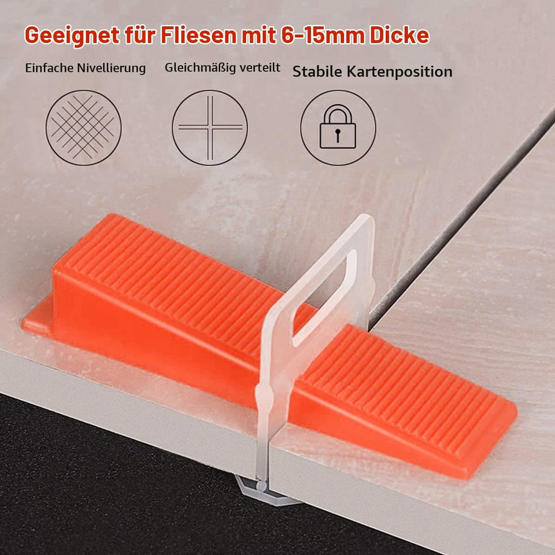 300 Stück Fliesenverlegehilfe, Fliesen nivelliersystem 1mm, Zuglaschen für Fliesen (1mm-Fliesenkeile