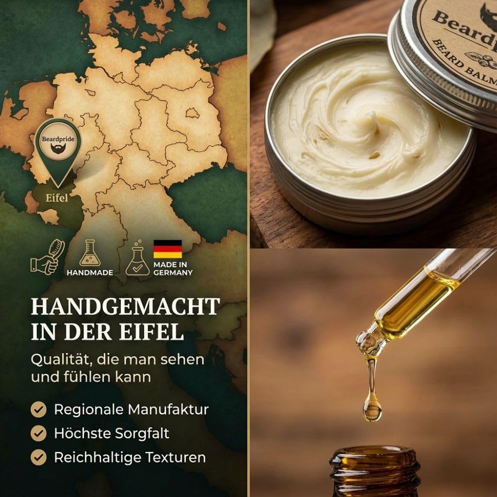 Beardpride® Bartpflege Set für Männer | Bartöl + Bartbalsam + Bartseife | Das perfekte Herren Gesche