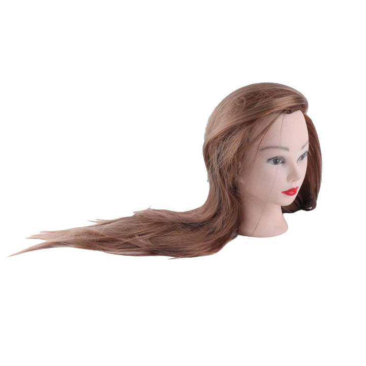 Schaufensterpuppenkopf mit Echthaar, 25,6 Zoll Kosmetikpuppenkopf für Haarstyling, Haarstyling-Train