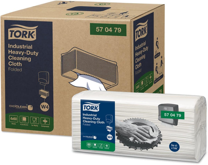 Tork Extra Starke Industrie Reinigungstücher Weiss W4, Mehrzweck, 60 Tücher, 570479 1 x 60 (60) - Wh