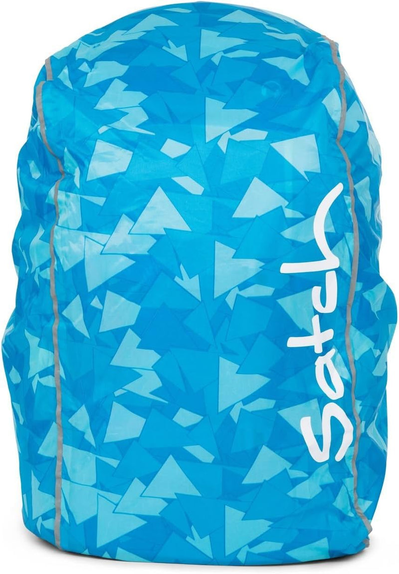 Satch Set Beach Leach Schulrucksack Pack Regenhülle blau