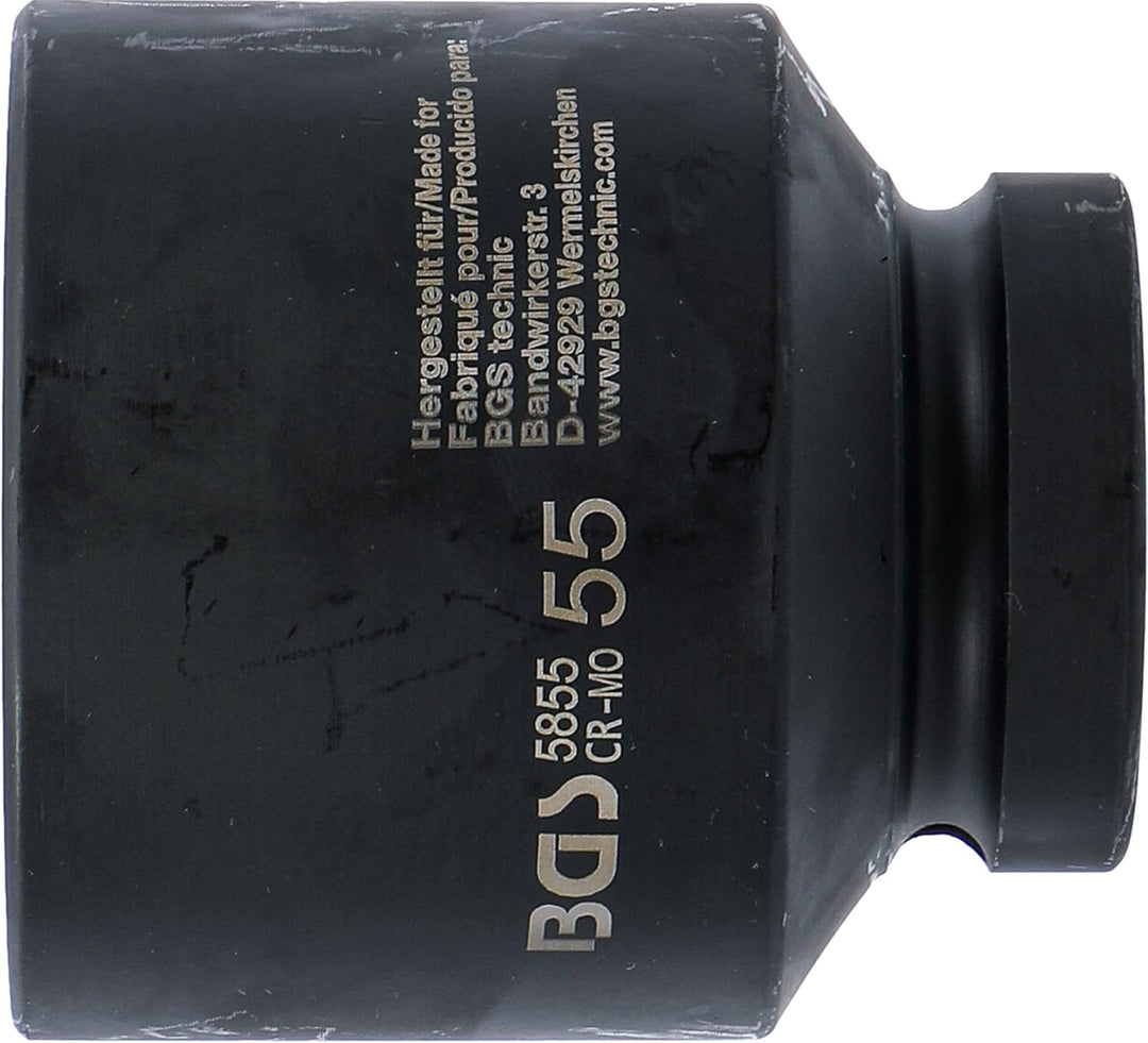 BGS 5855 | Kraft-Steckschlüssel-Einsatz Sechskant | 25 mm (1") | SW 55 mm Schlüsselweite: 55 mm, Sch
