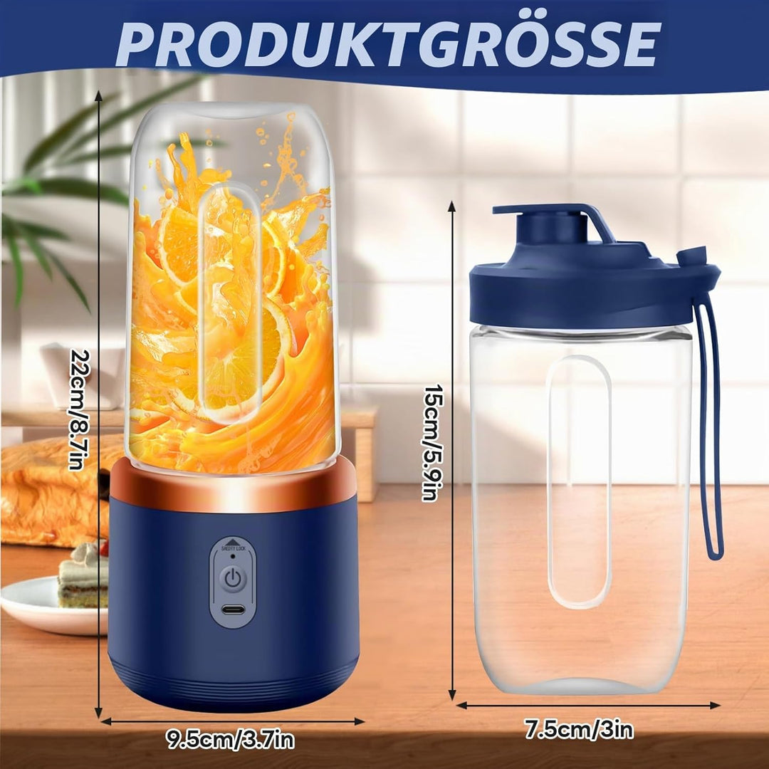 Tragbarer Mixer, 400ml Tragbarer Mixer Mini Blender mit 6-Klingen Edelstahl Klein Smoothie Maker to