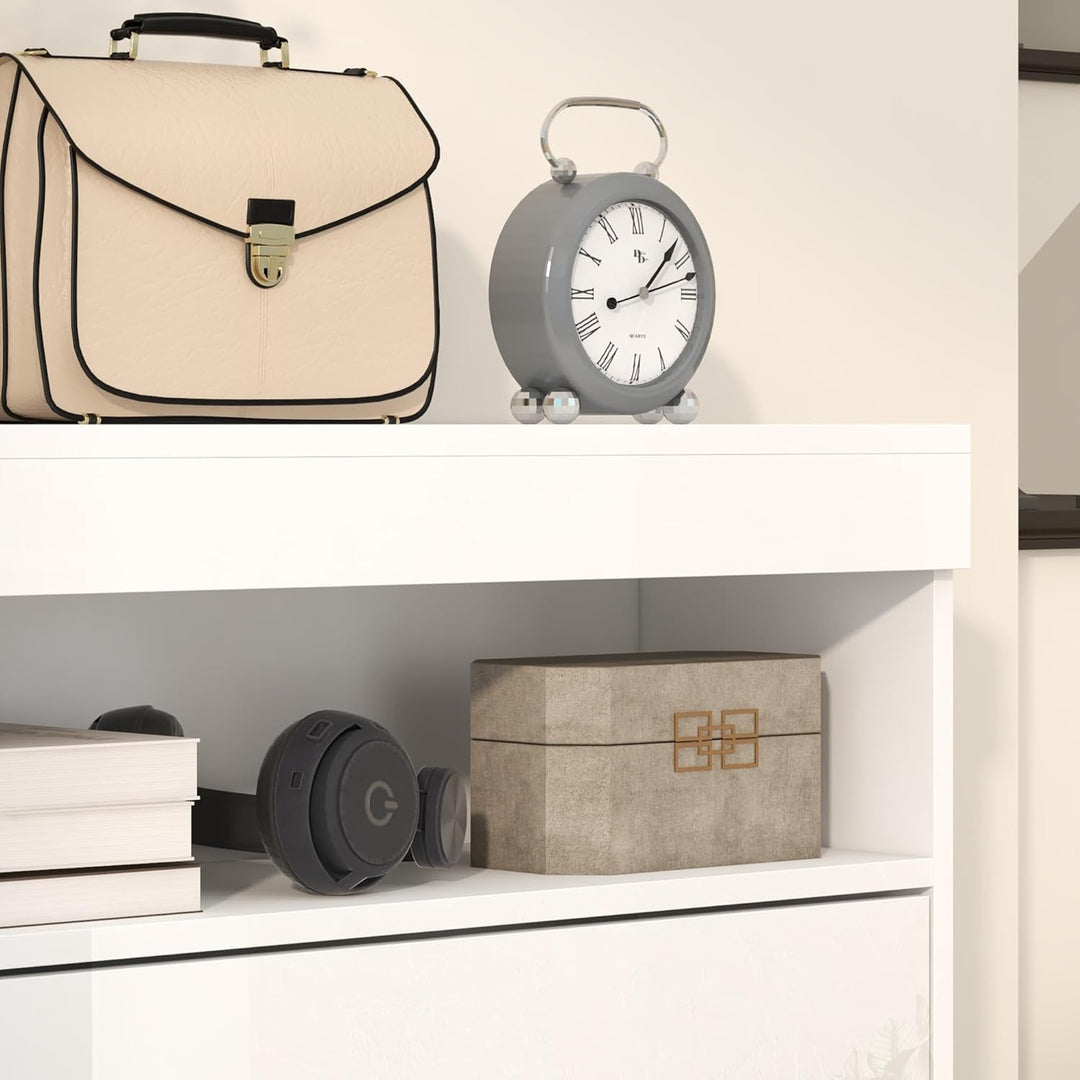 HOMCOM Schmaler Schuhschrank, Wandmontierter oder freistehender Schuhschrank mit 2 Klappschubladen u
